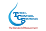 Logo van Total Control Systems met een blauwe druppel en de tekst "The Standard of Measurement".